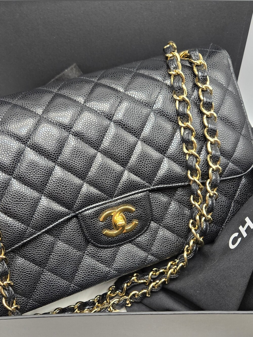 #1 - CHANEL Deca Matelasse Classic 30 Double-Flap, Caviar Leather - A58600